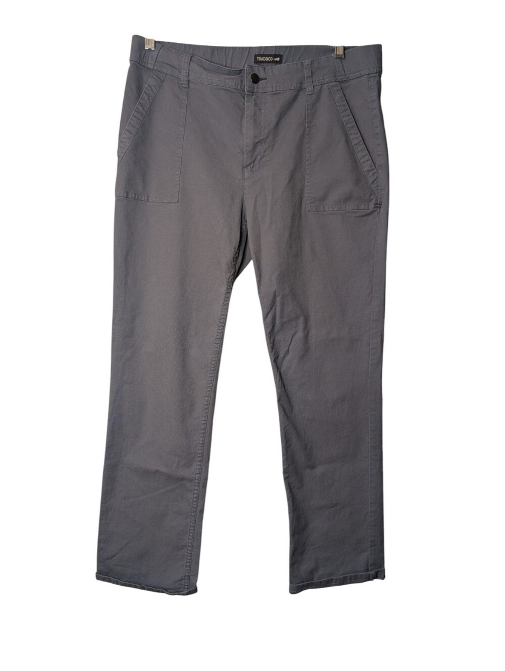 Toad & Co Earthworks Utility Workwear Grey Organic Cotton Stretch Pants size 14